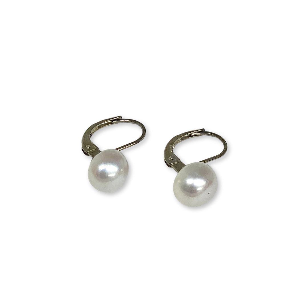 Lesunja Earring White Gold Big Freshwater Pearls