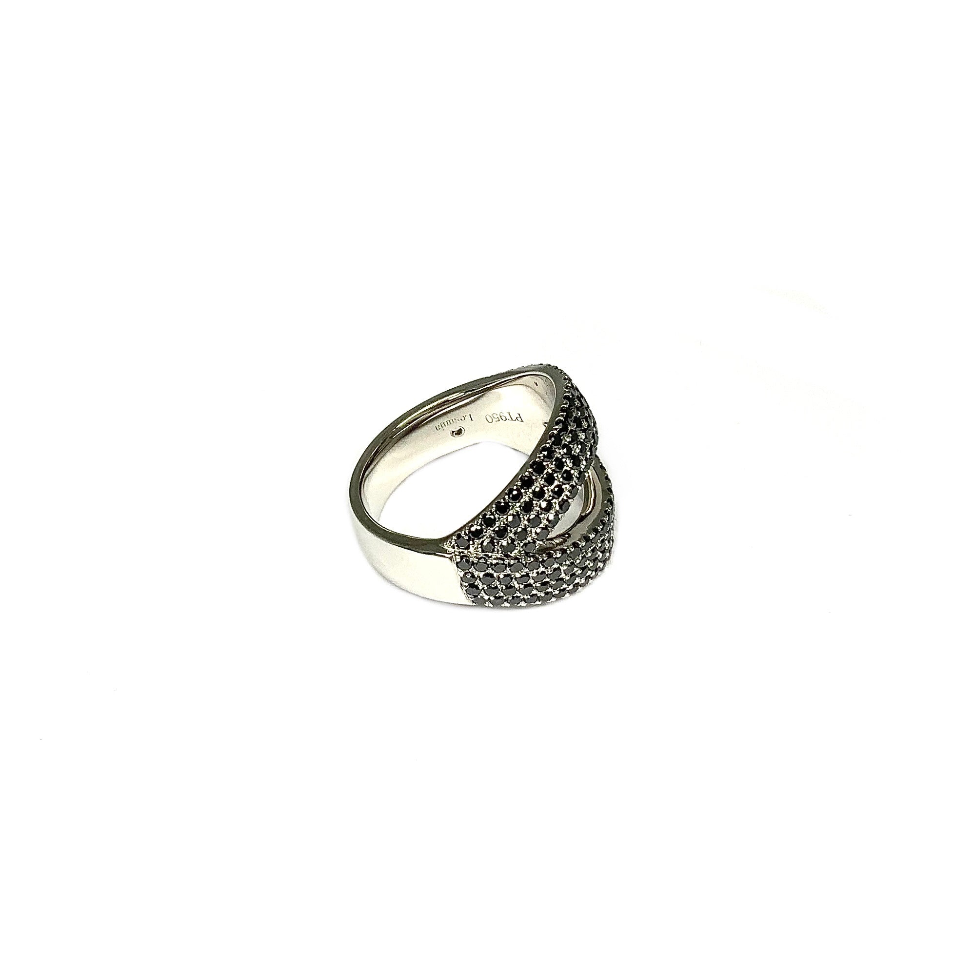 black diamond platinum engagement ring