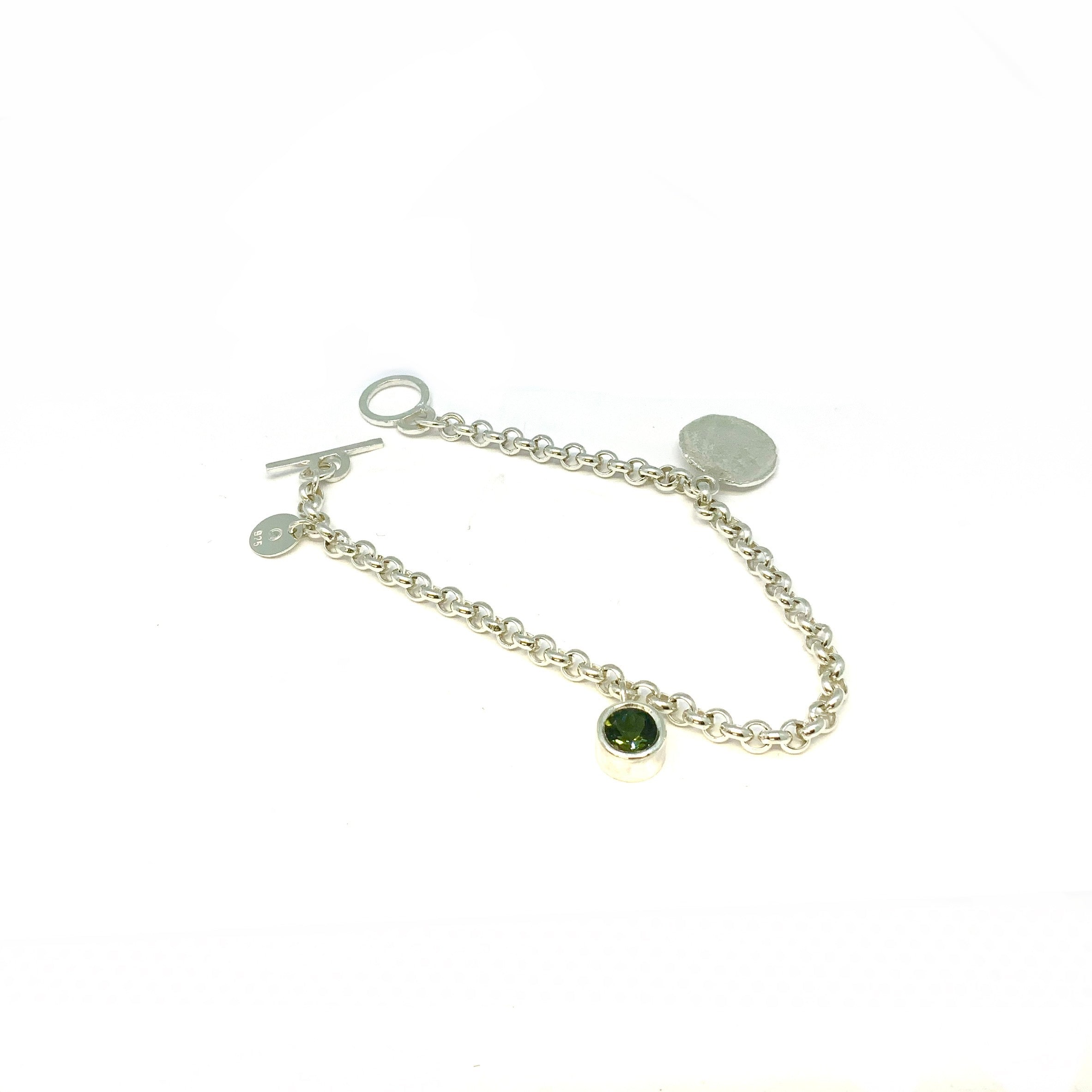 Lesunja Silver Bracelet Green Tourmaline
