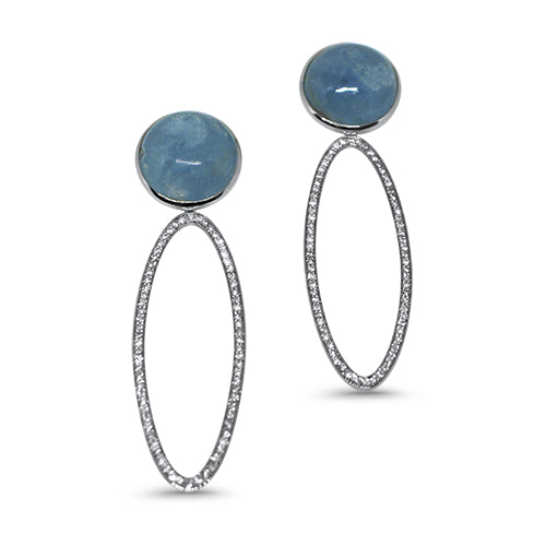 aquamarine and diamond stud earrings