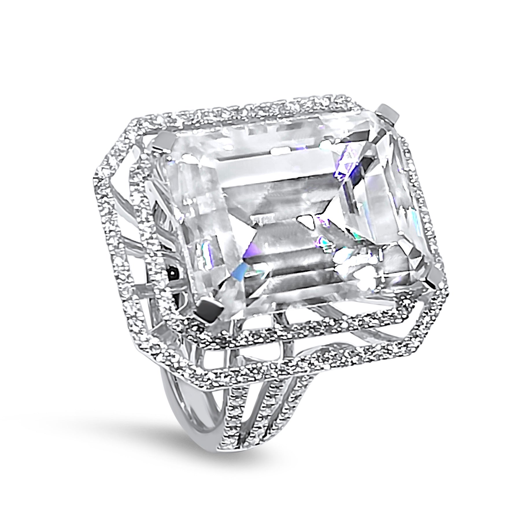 Lesunja Ring White Gold Emerald Cut Diamond