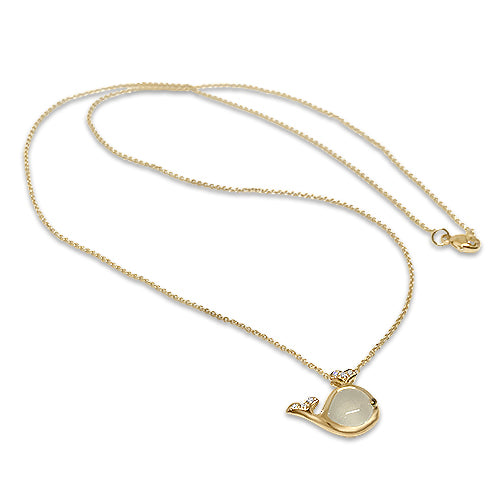 ocean necklace rose gold moonstone diamond