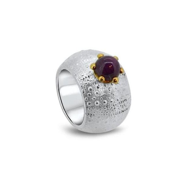 urchin rubina silver ring