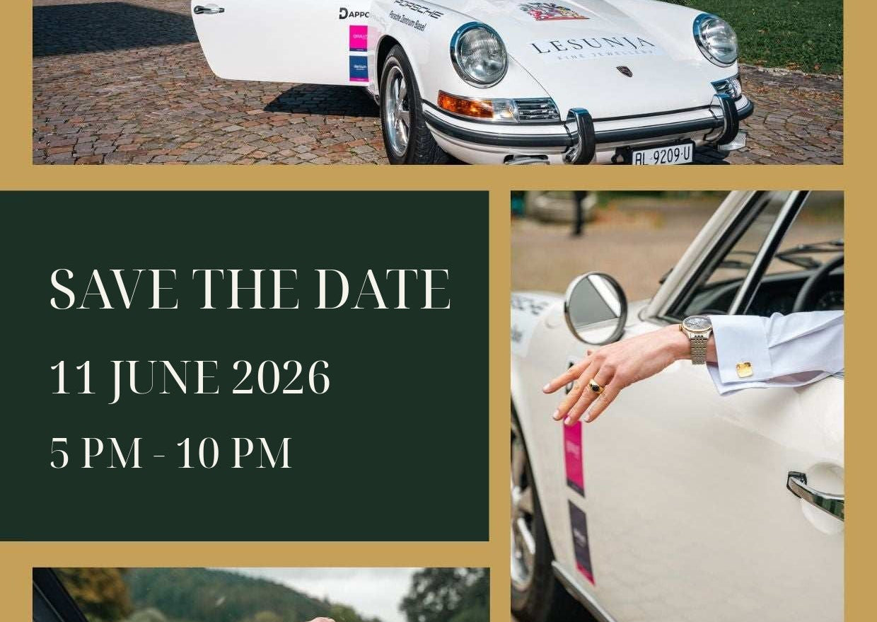 Save the date, 11 June 2026, Lesunja Fine Jewellery and Porsche Classic