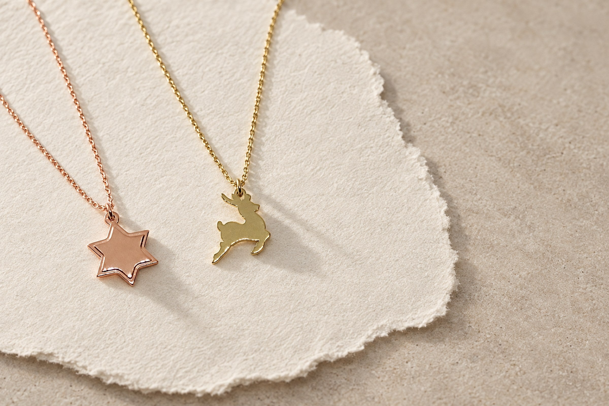 Lesunja Kids Jewellery - Little Star Rose Gold Plated Necklace, handgefertigt in der Schweiz