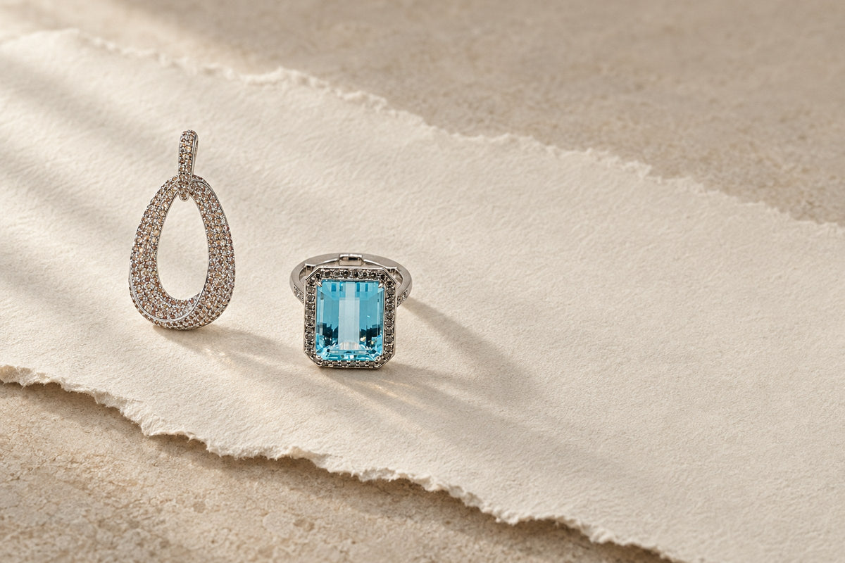 Lesunja Magnifique Collection - Platinum Pendant Without Chain, handgefertigt in der Schweiz