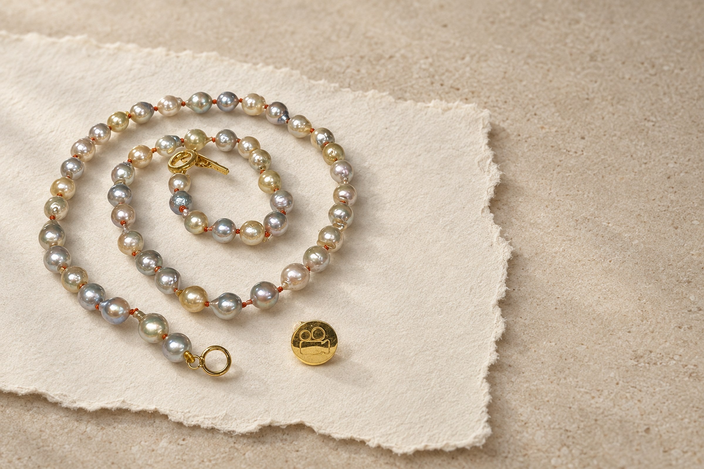 Lesunja Yellow Gold Jewelry - Moviemaker Yellow Gold Pin, handgefertigt in der Schweiz