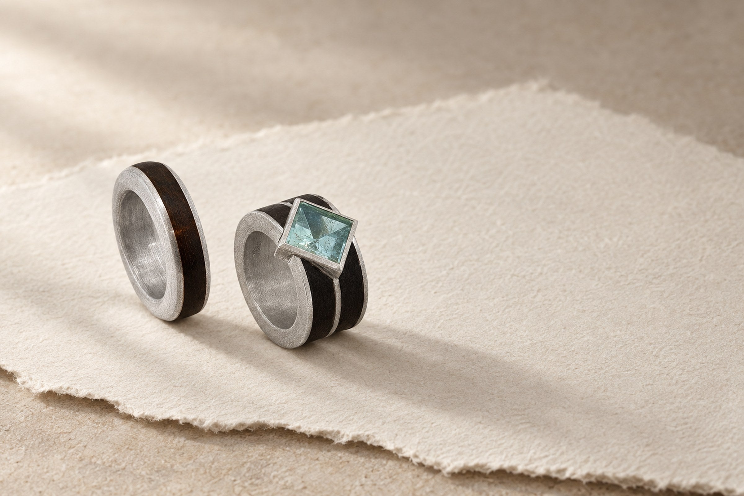 Lesunja Wood Jewellery - Union Of Nature Silver Ring, handgefertigt in der Schweiz