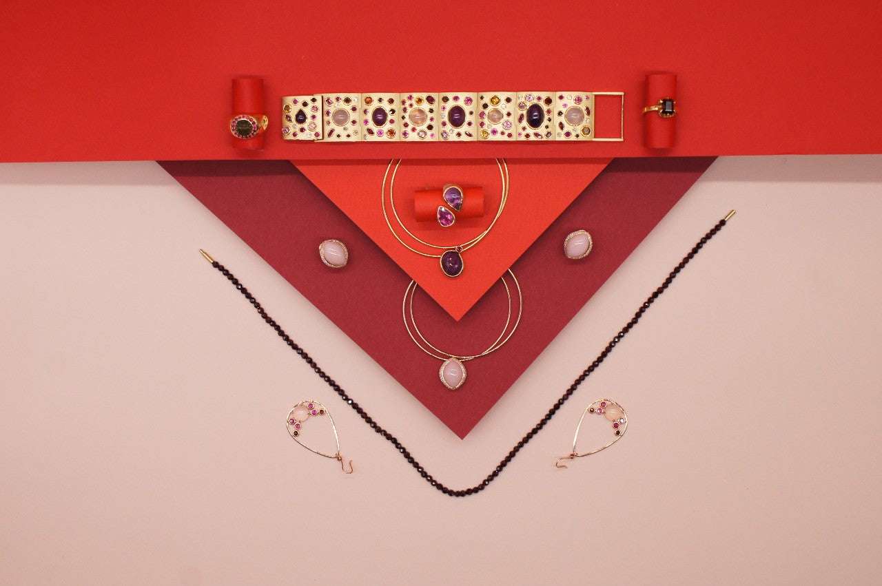 Lesunja Red/Pink Gemstones