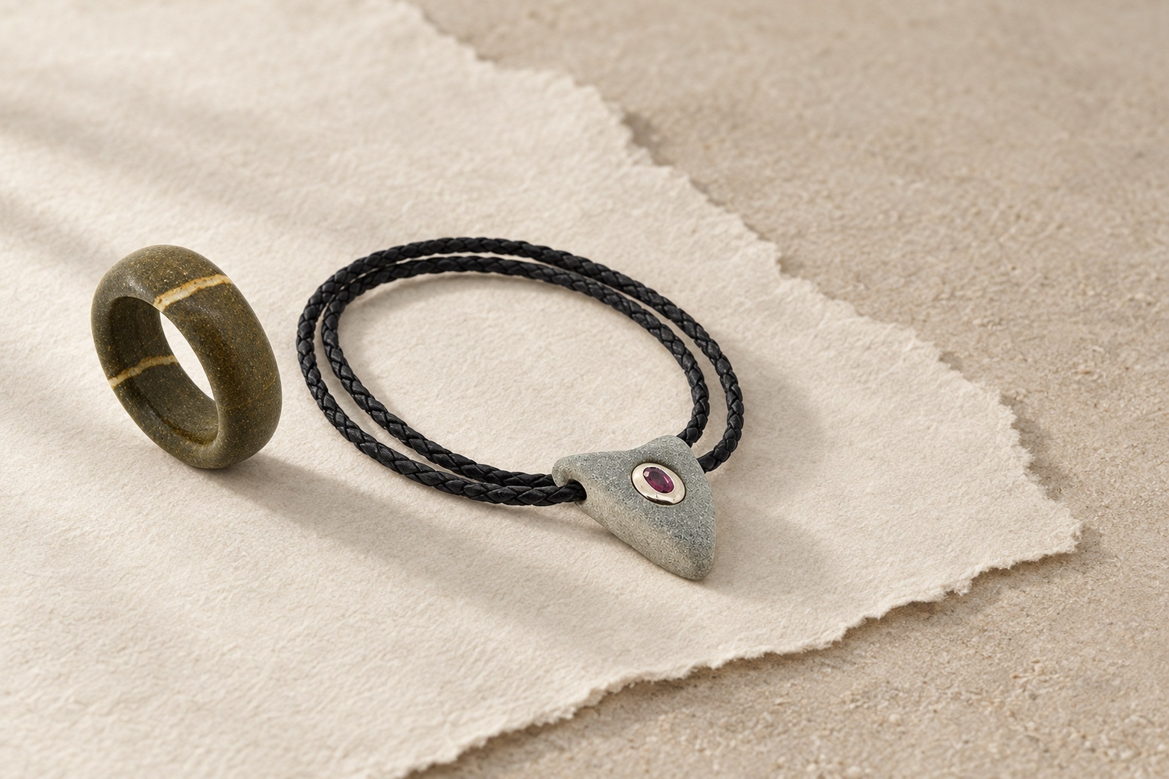 Lesunja Swiss Stone Jewellery - Limmat Stone Ring, handgefertigt in der Schweiz