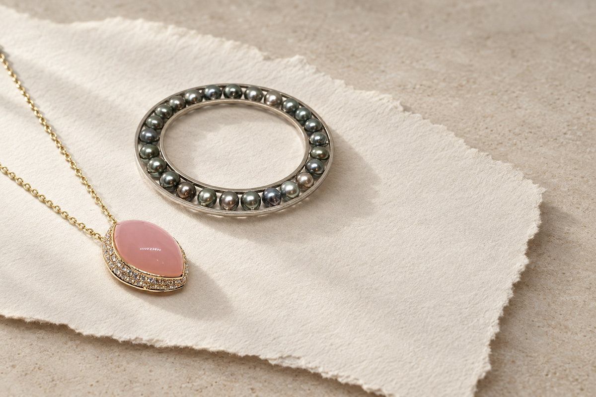 Lesunja Jet Set Jewellery Collection - Jet Set San Francisco Rose Gold Pendant, handgefertigt in der Schweiz