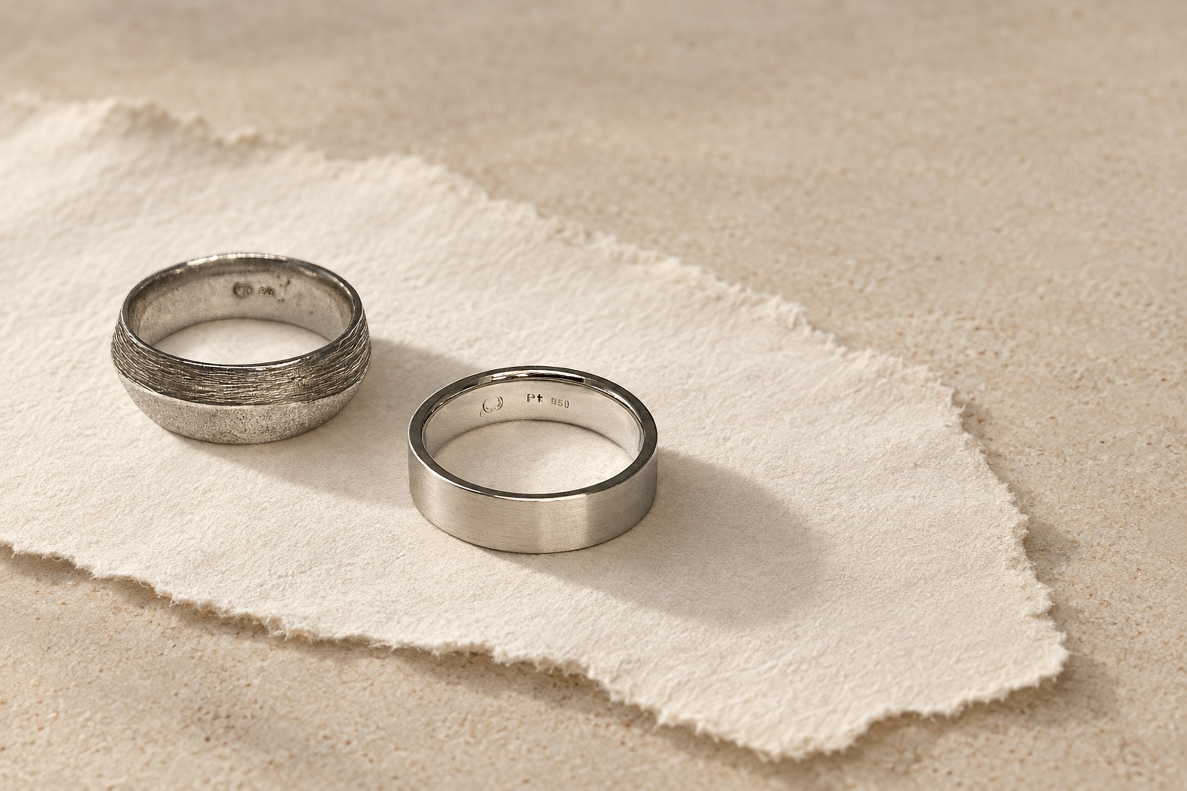 Lesunja Wedding Rings - Ring Silver Wave Structure, handgefertigt in der Schweiz