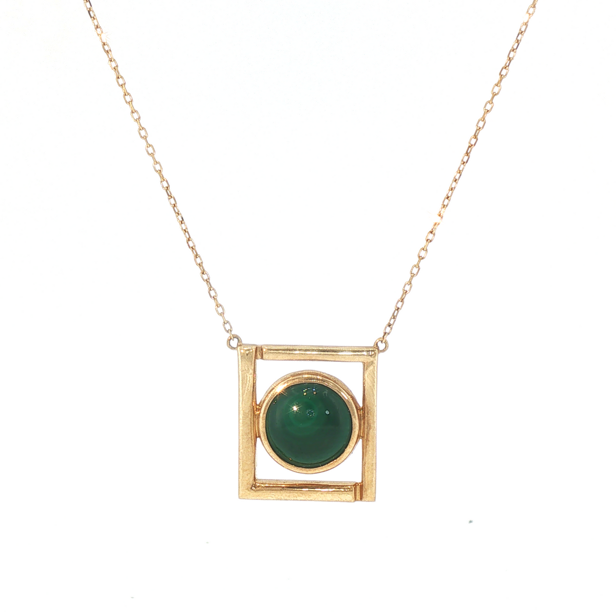 Lesunja L Collection Necklace Yellow Gold Malachite