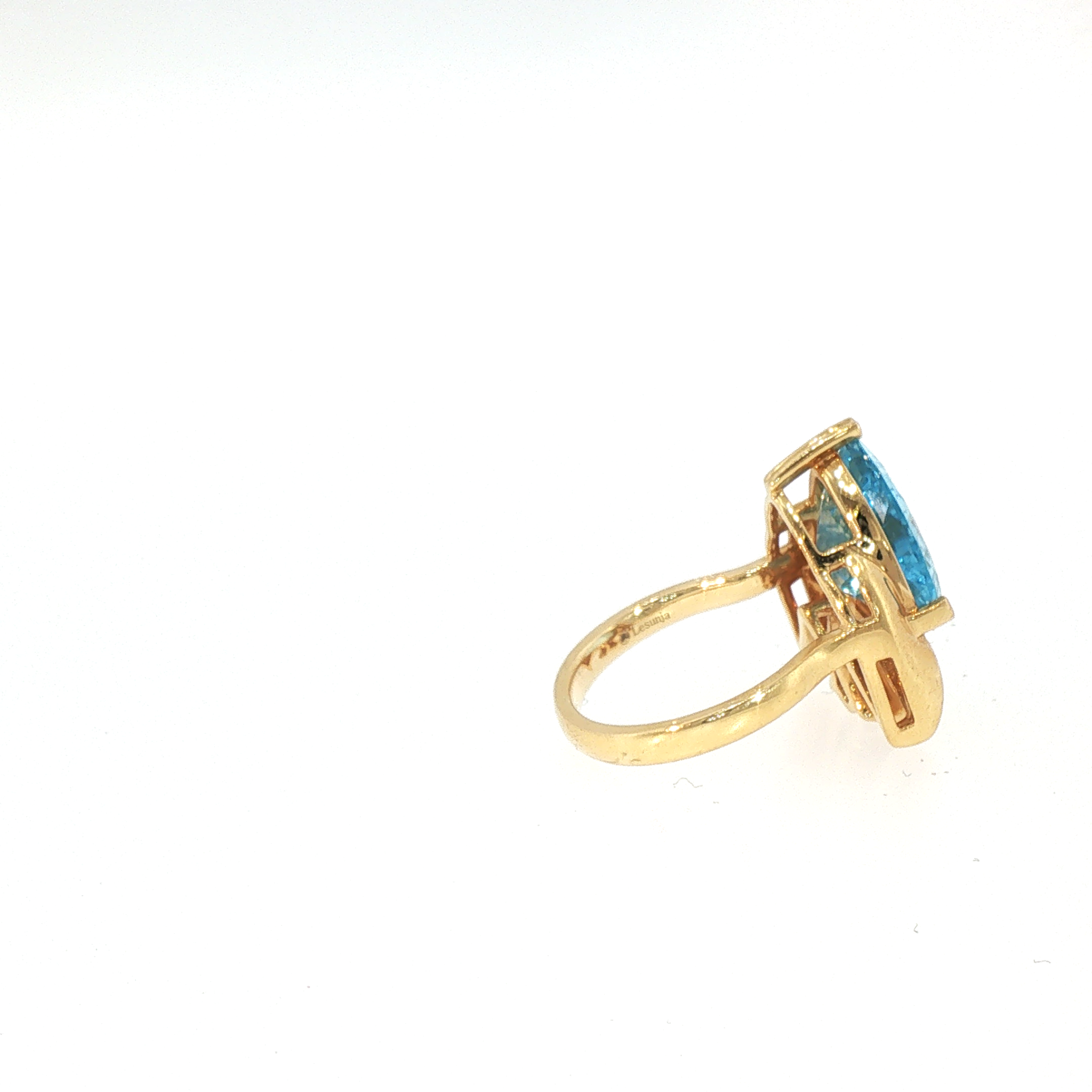 Lesunja Ocean XXY Fish Ring Yellow Gold Topaz