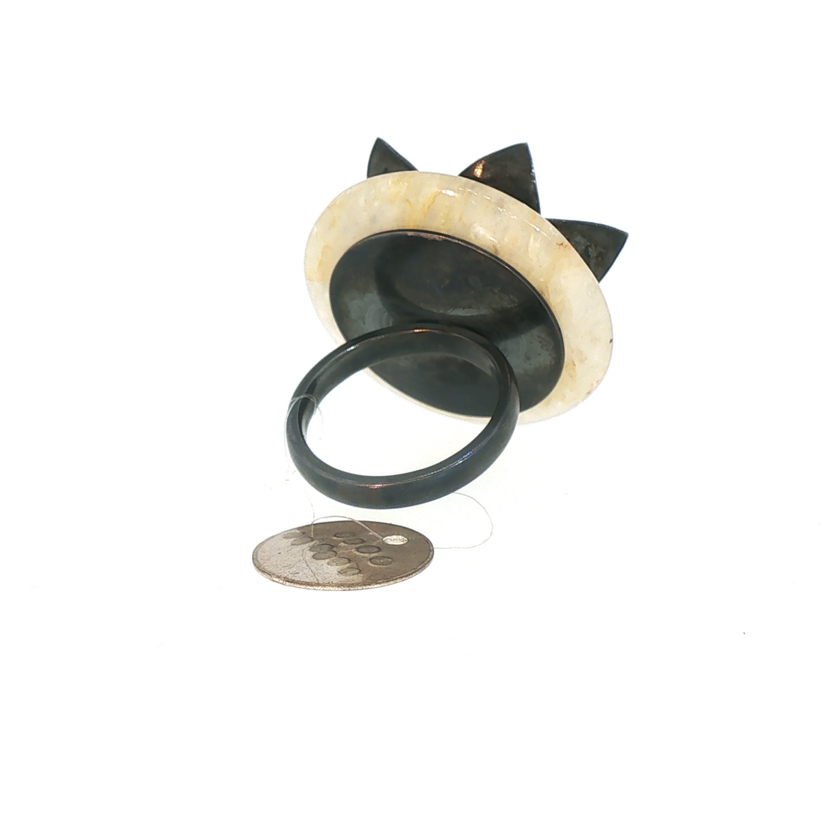 Lesunja Lotus Silver Yellow Gold Quartz Citrine Ring