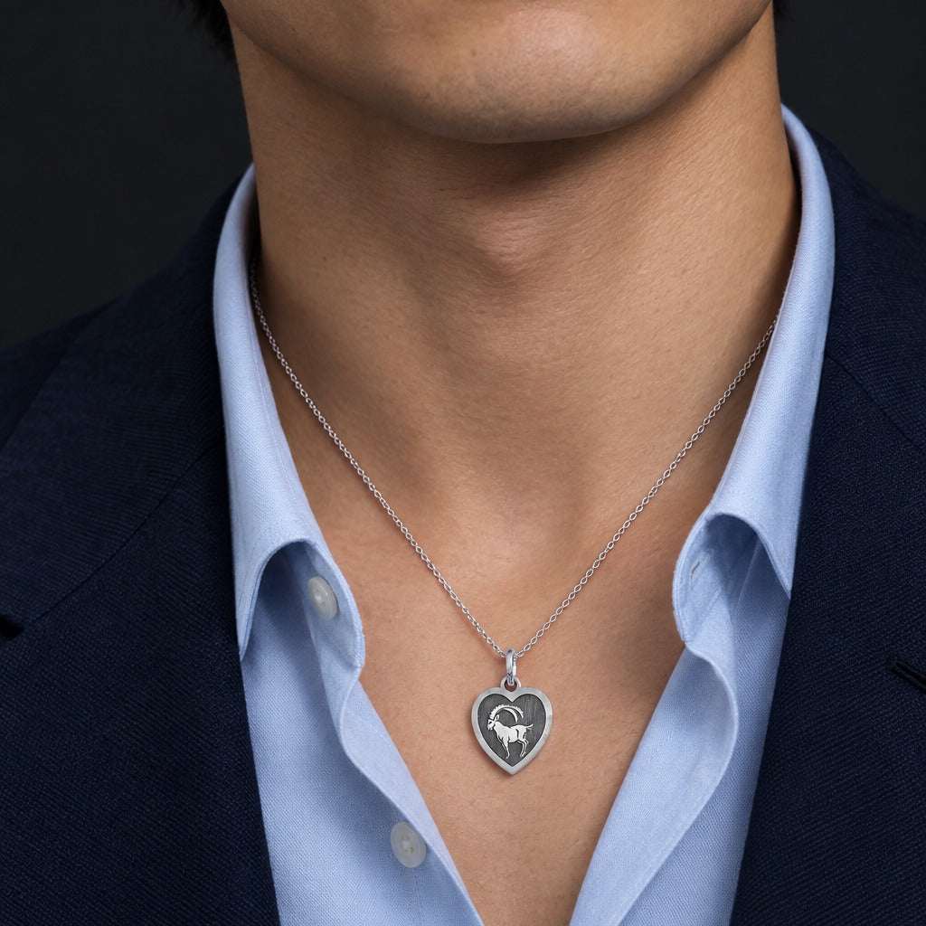 Model wearing the Lesunja Zodiac Capricon Pendant by Lesunja Fine Jewellery – AI-generated visualisation