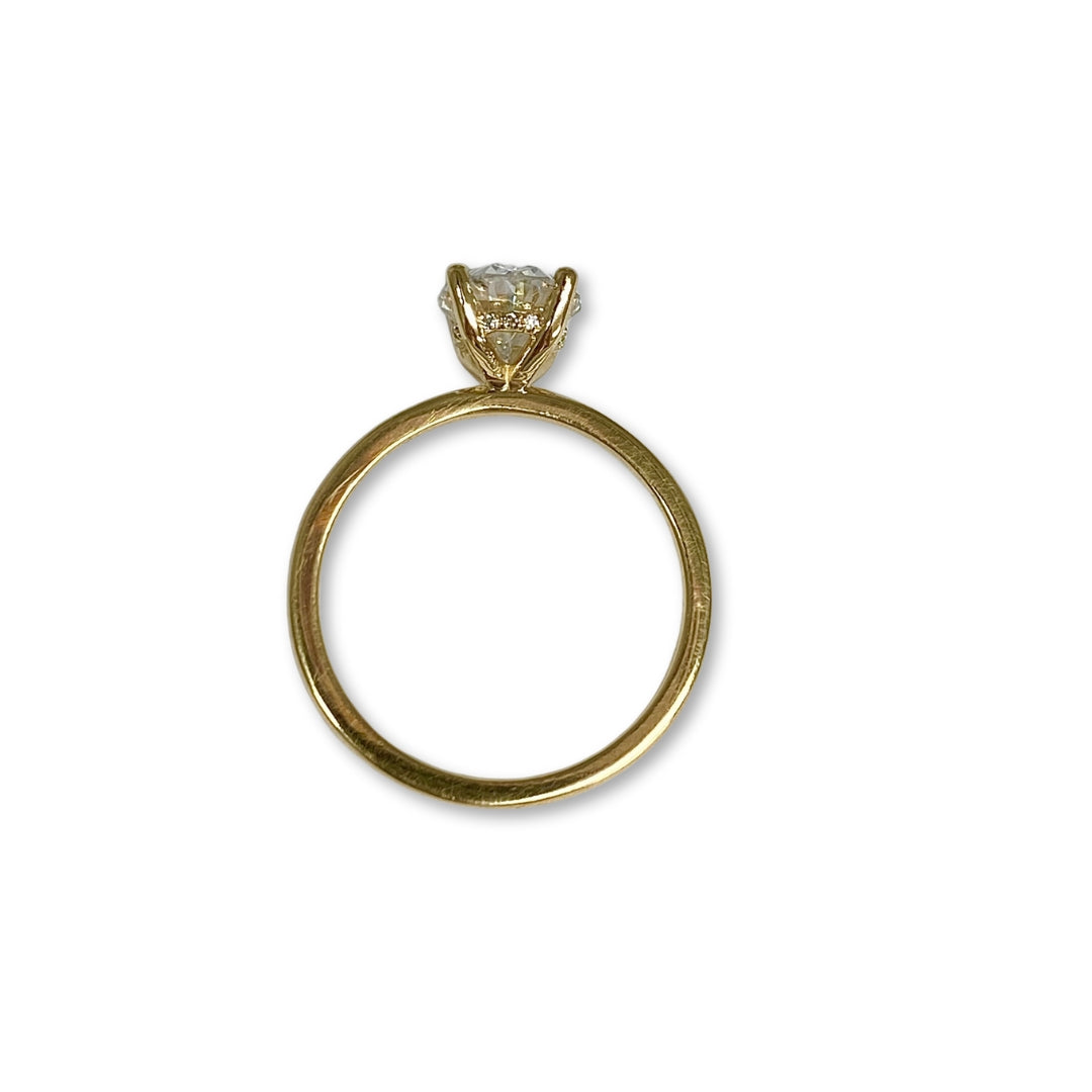 Lesunja Engagement Ring Yellow Gold White Diamond Oval