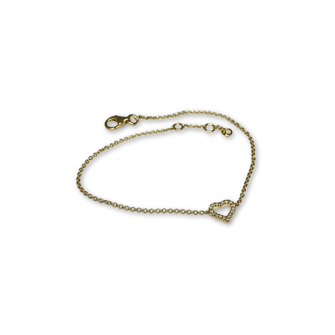 Lesunja Bracelet Yellow Gold Diamonds Heart