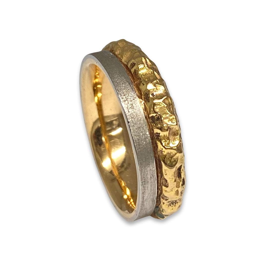 Lesunja Wedding Rings Rose Gold Palladium Diamond
