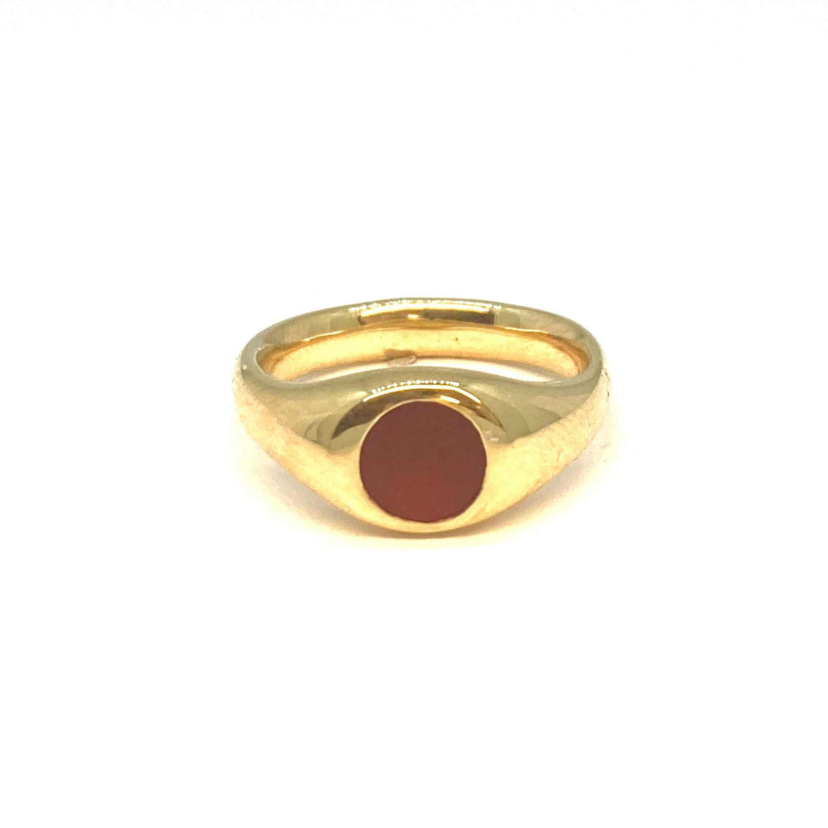 Lesunja Yellow Gold Signet Ring Carneol, detail view, Lesunja atelier Zurich