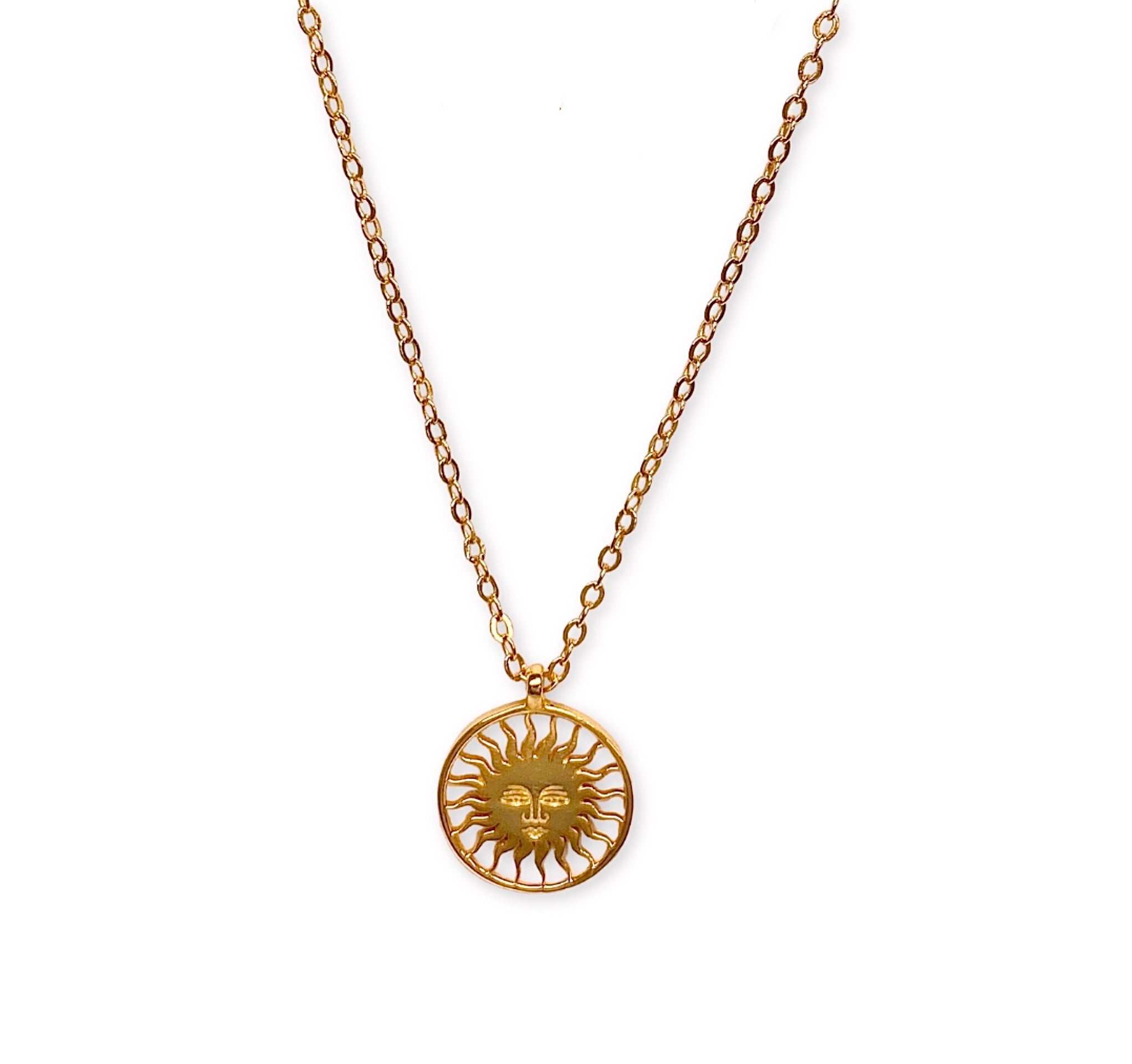 Lesunja St. Moritz Sun Necklace Small Rosé Gold, detail view, Lesunja atelier Zurich