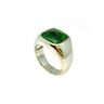 Lesunja Jade and Platinum Signet Ring, handmade fine jewellery from Switzerland