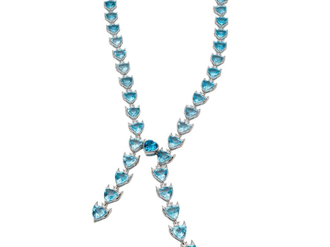 Lesunja Fish Necklace White Gold, handmade fine jewellery from Switzerland