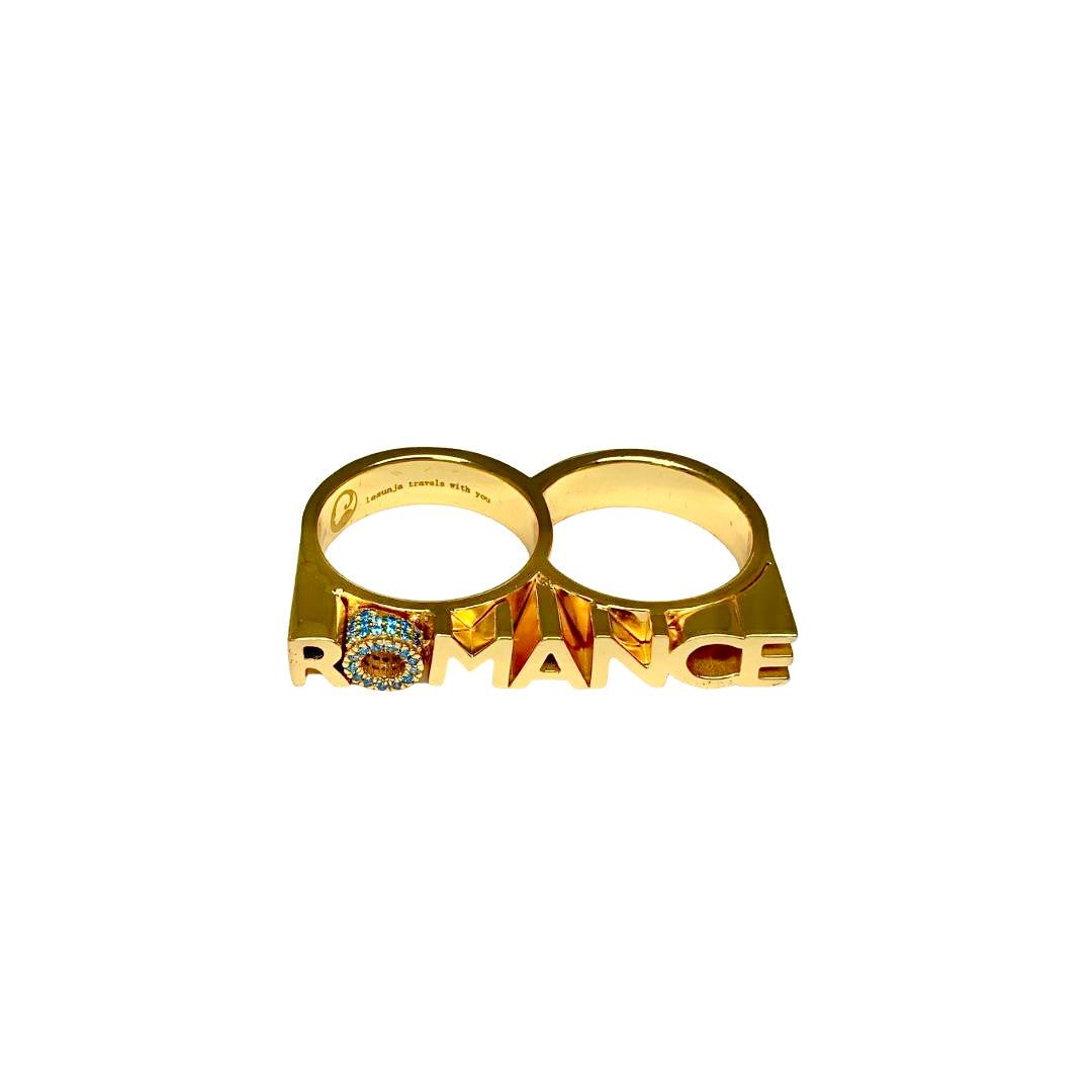 double finger ring gold