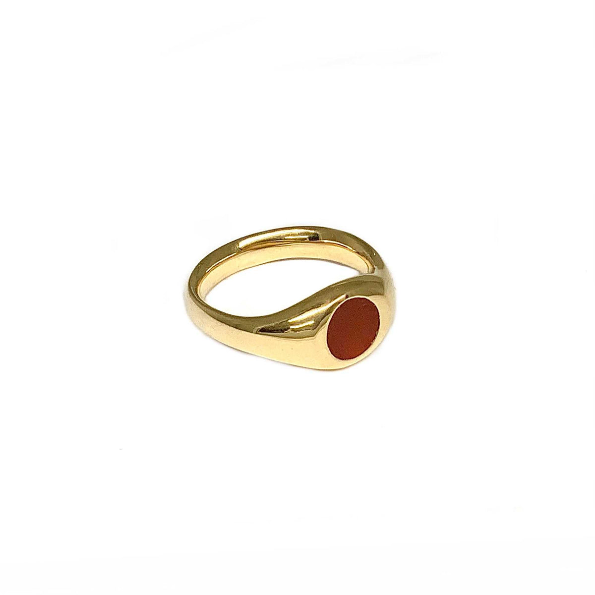 Lesunja Yellow Gold Signet Ring Carneol, detail view, Lesunja atelier Zurich