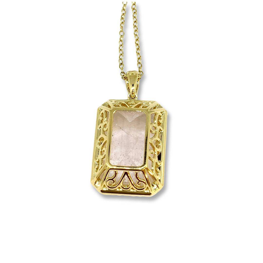 Lesunja La Vie Hidden Secret Love Yellow Gold Morganite & Diamond, detail view, Lesunja atelier Zurich