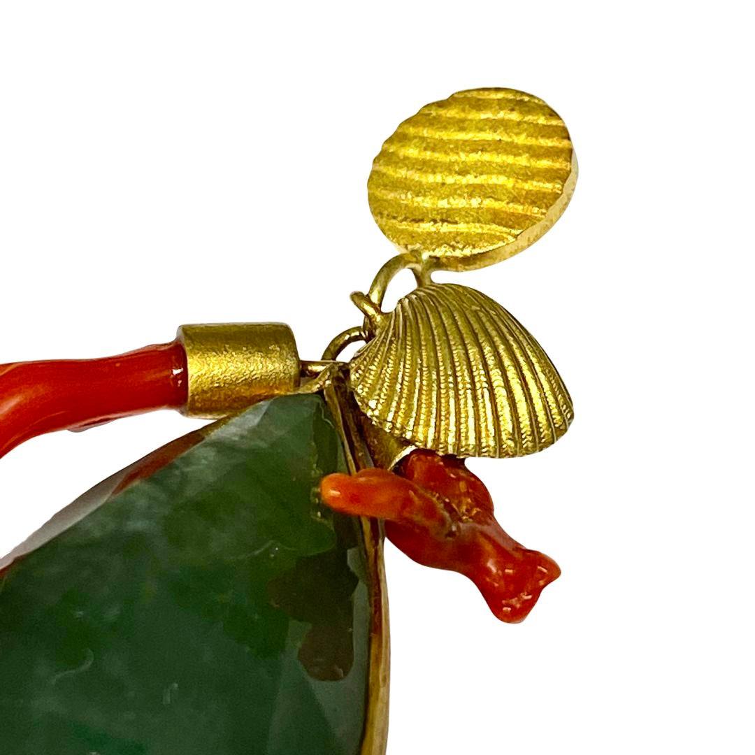 gold aquamarine corals pearl