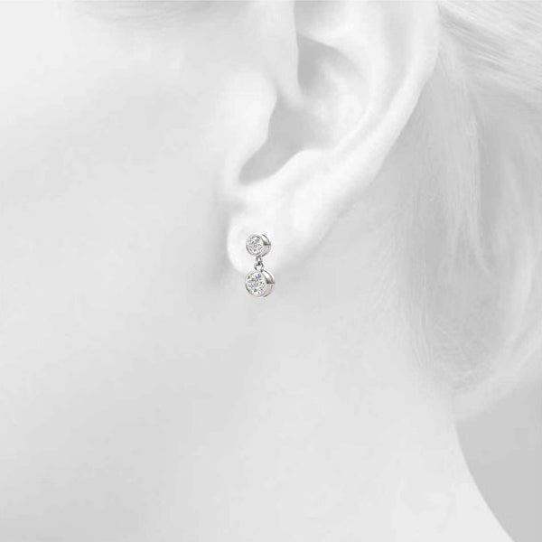 Lesunja Ear Studs White Gold Diamond