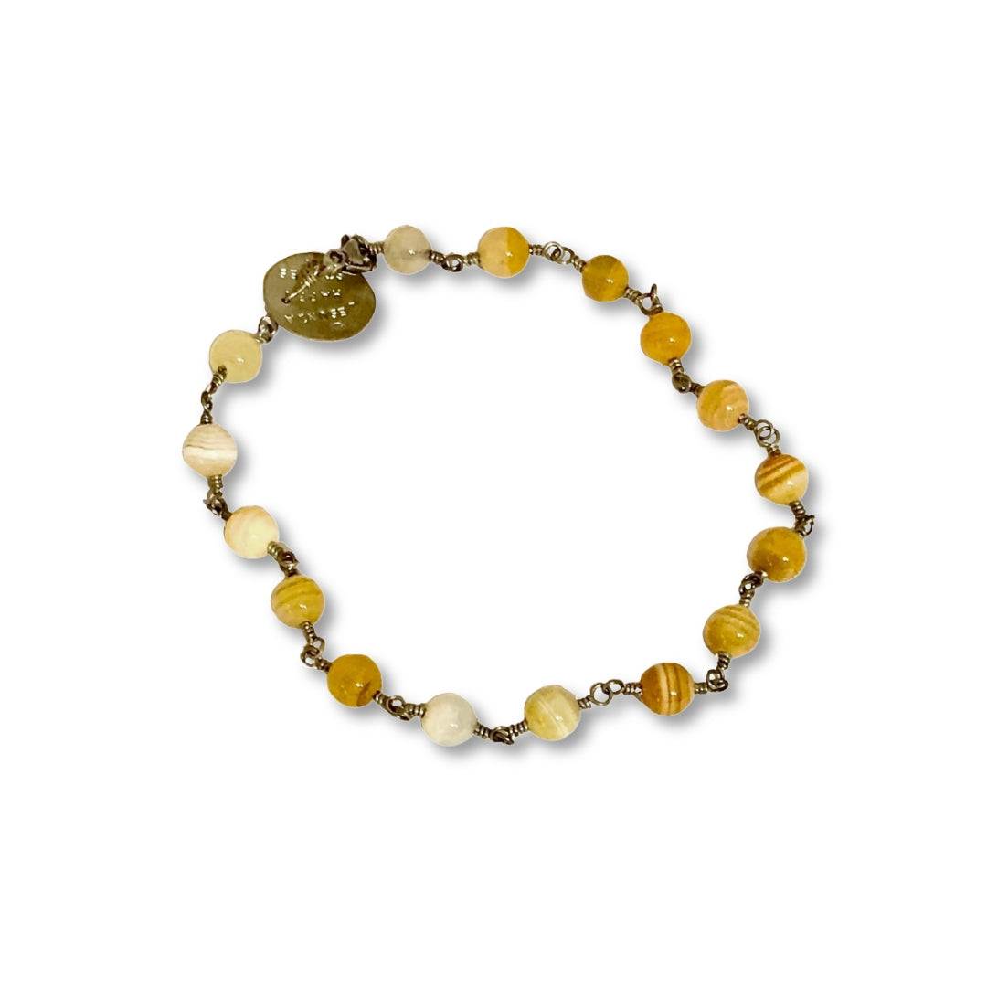 Lesunja Power Stones Bracelet Silver Yellow - Orange Agate, handmade fine jewellery from Switzerland
