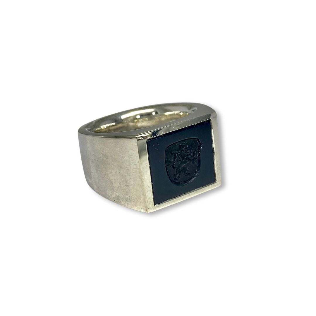 mens silver signet ring