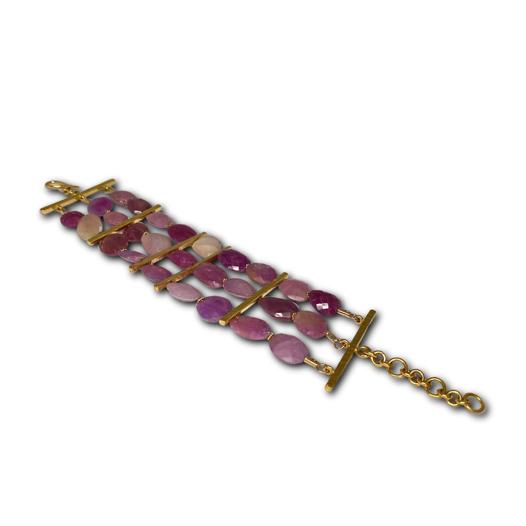 Lesunja Jet Set Paris Bracelet Rose Gold Ruby