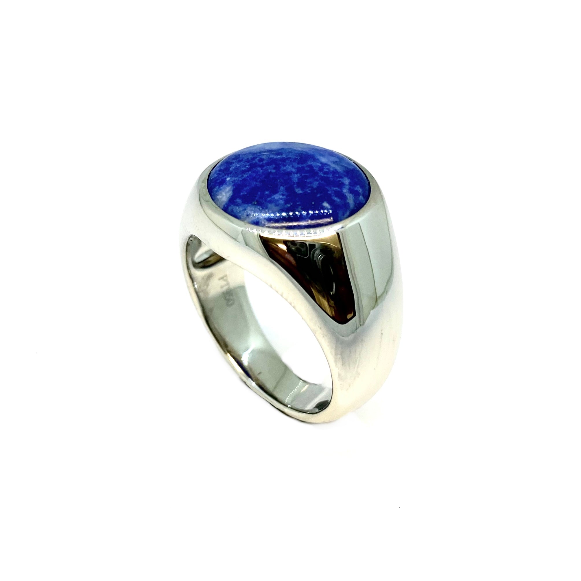 Lesunja Platinum and Lapis Lazuli Signet Ring