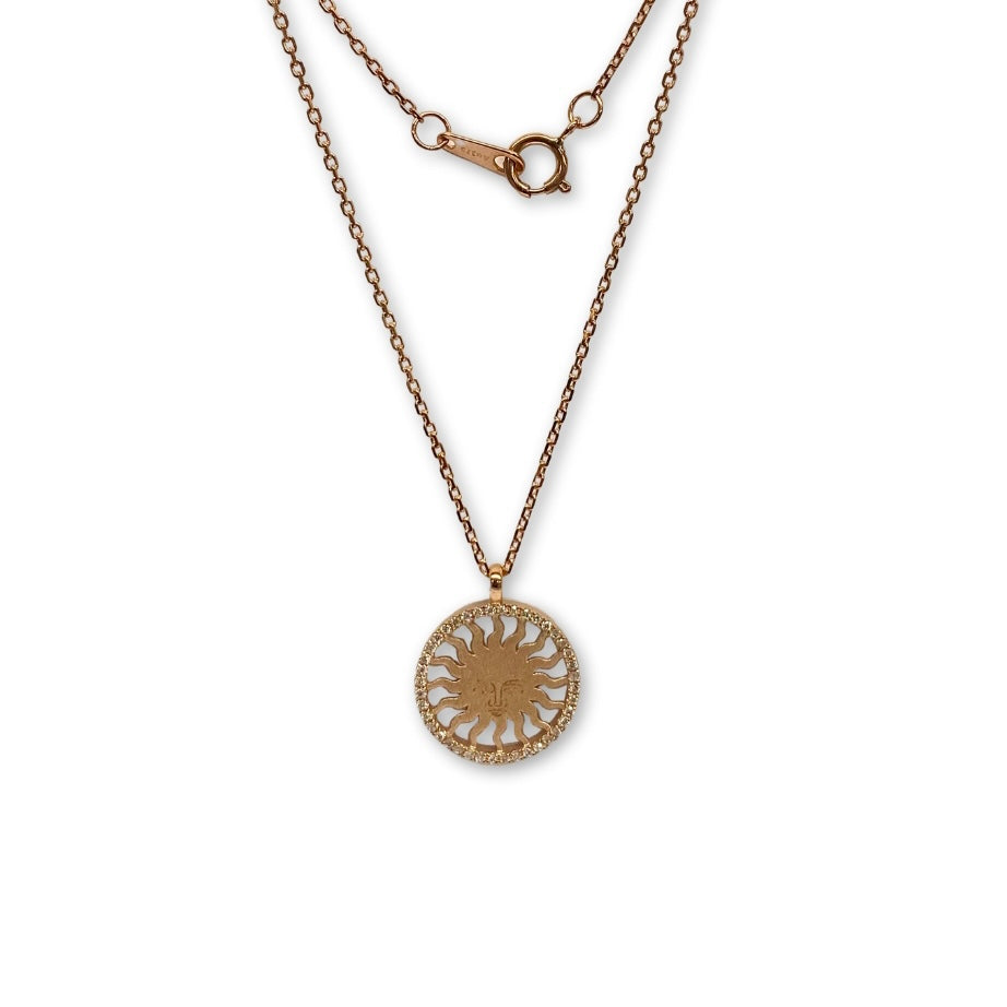 Lesunja St. Moritz Sun Necklace Rose Gold Diamond Small