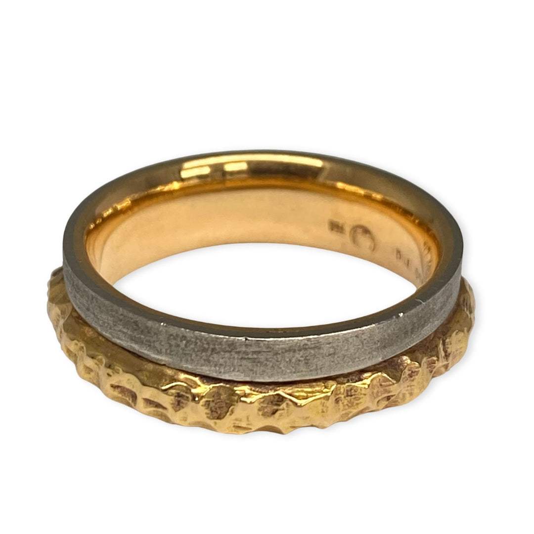 Lesunja Wedding Rings Rose Gold Palladium Diamond