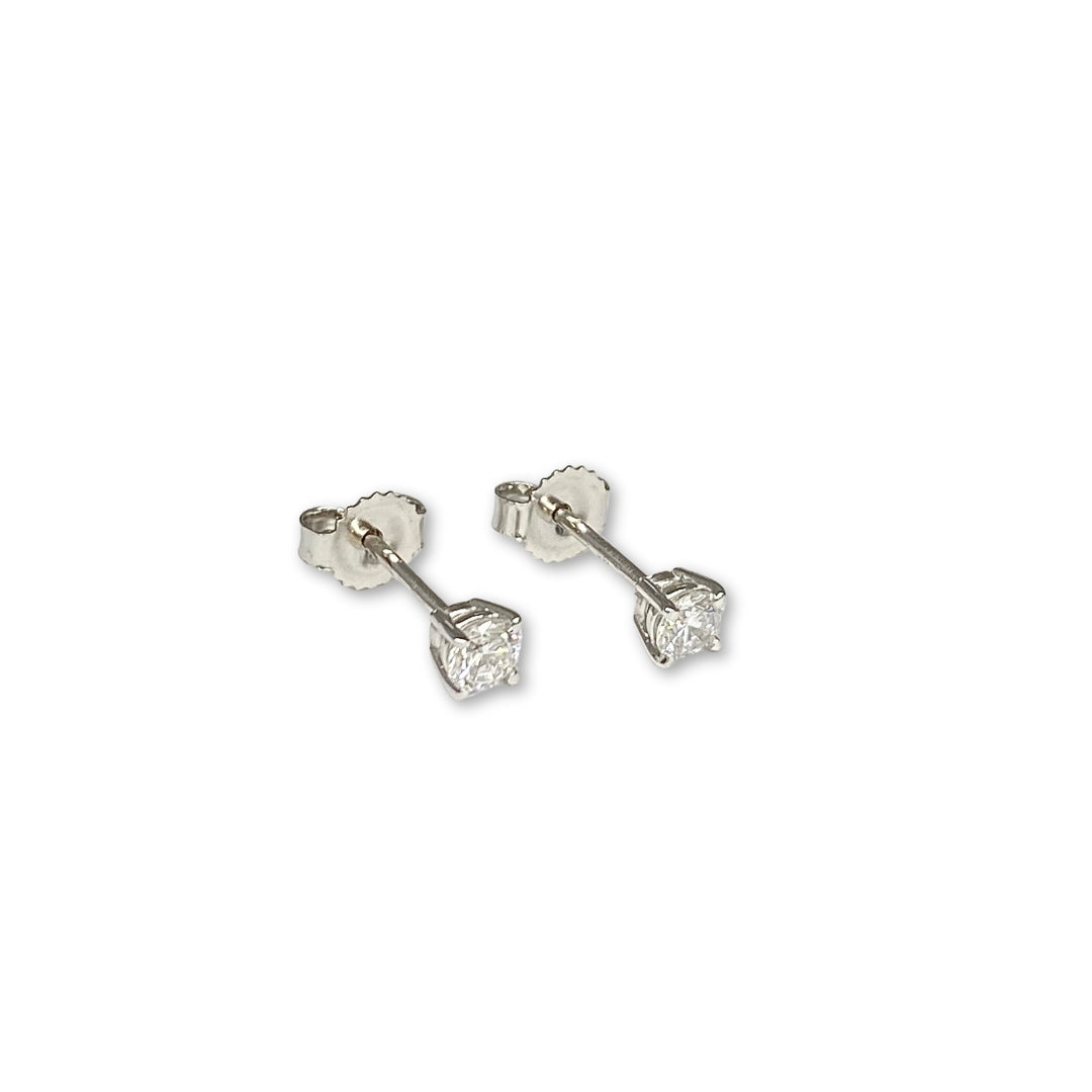 Lesunja Ear Studs White Gold 14K Diamonds