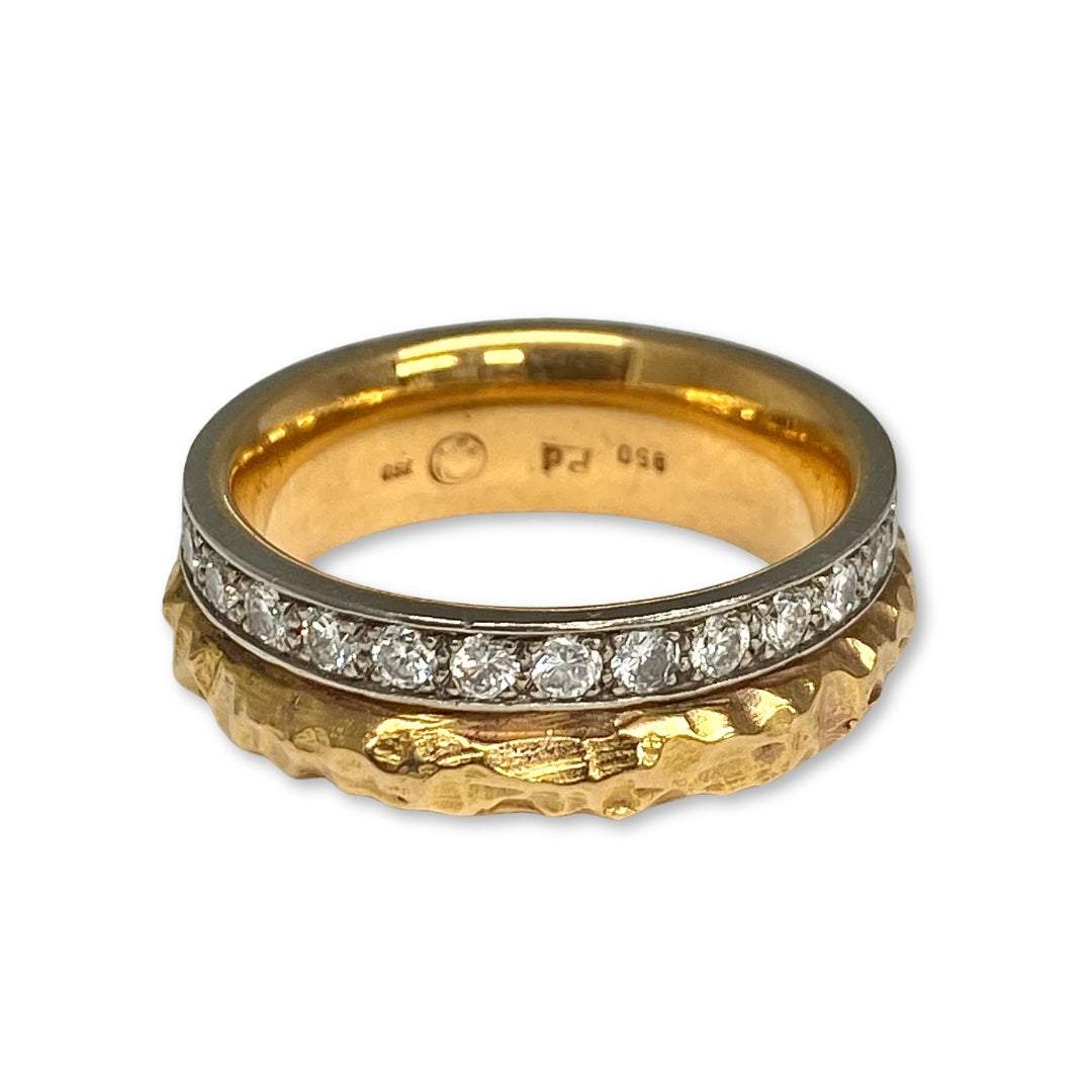 Lesunja Wedding Rings Rose Gold Palladium Diamond