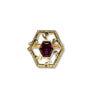 Lesunja Music Was My First Love Cocktail Ring Yellow Gold Ring Purple Rodolith, handmade fine jewellery from Switzerland
