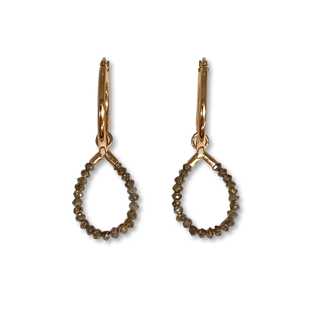 Lesunja Hoops Small Earrings Champagner Diamonds
