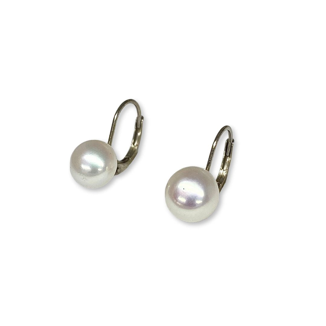 Lesunja Earring White Gold Big Freshwater Pearls