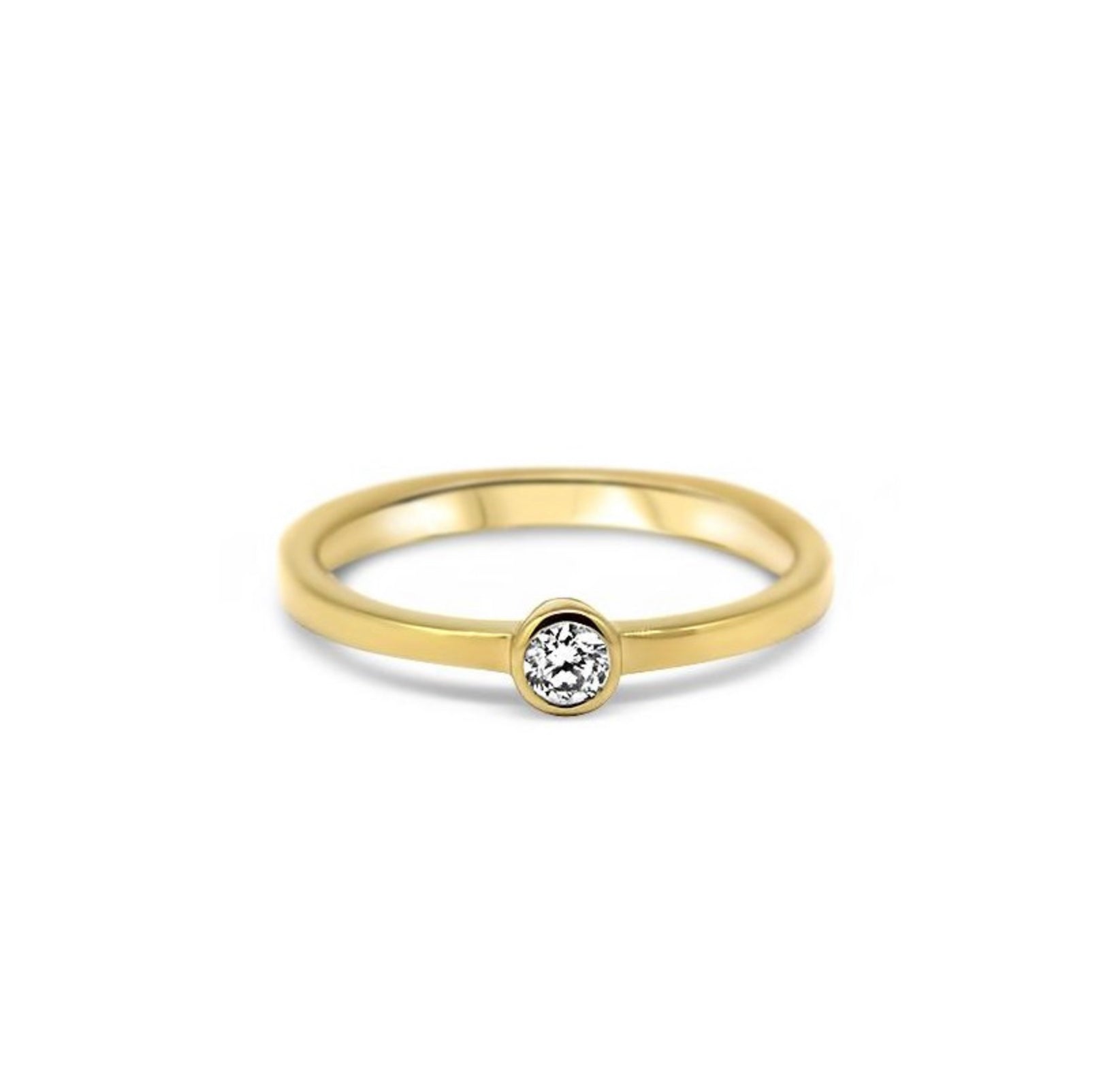 Lesunja Solitaire Engagement Ring Yellow Gold Diamond