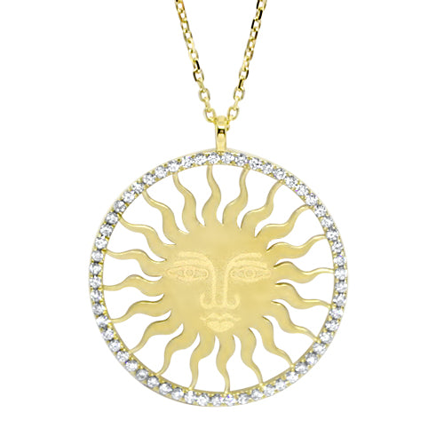 Lesunja St. Moritz Sun Necklace Yellow Gold Diamond Small