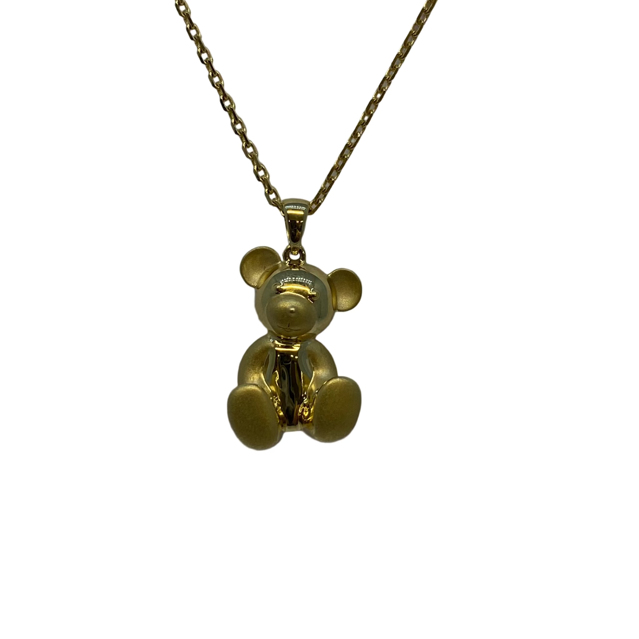 Lesunja Breuninger Bear Necklace 18K Gold 18 x 0.08ct Diamonds, handmade fine jewellery from Switzerland