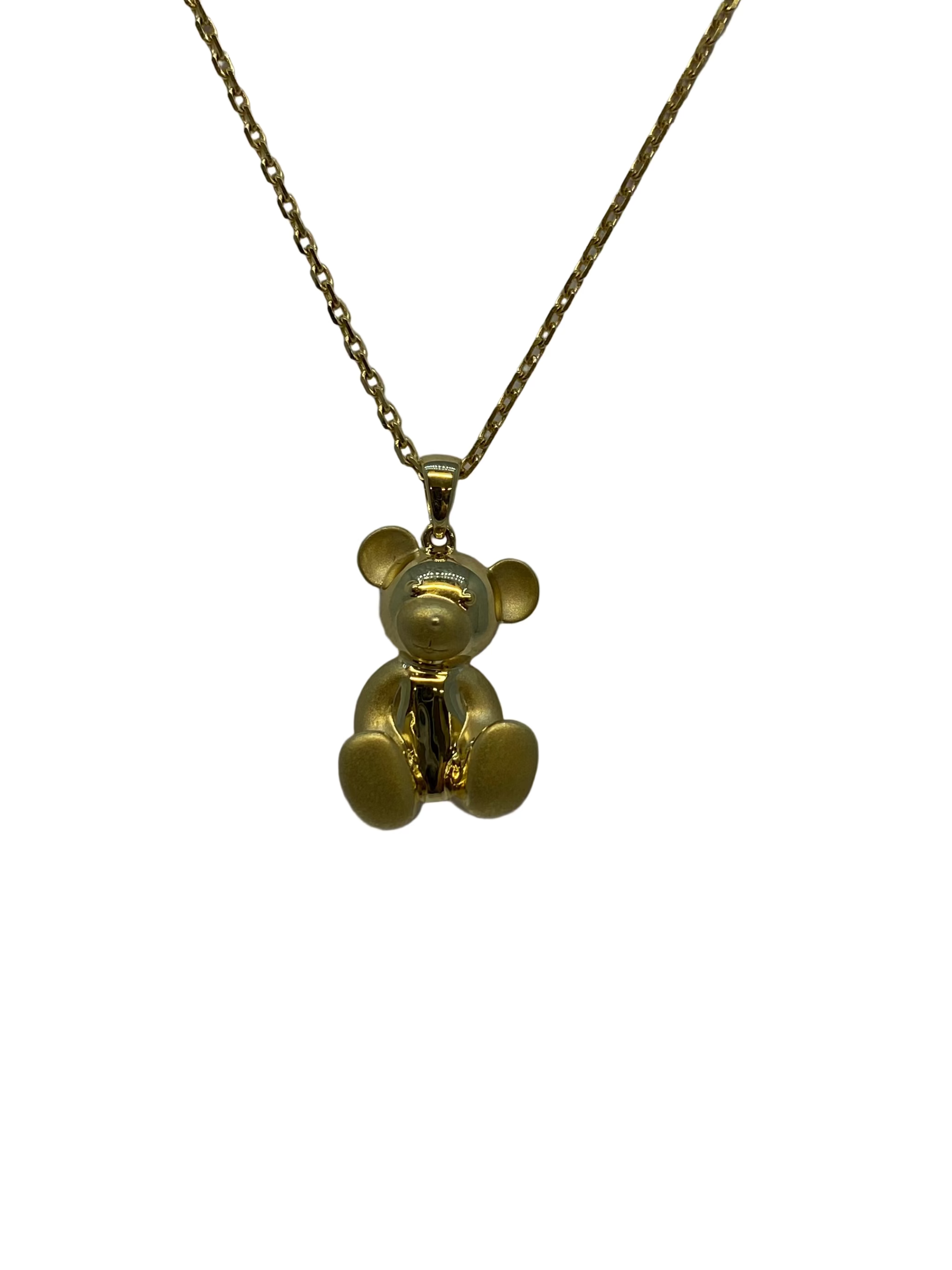 Lesunja Breuninger Bear Necklace 18K Gold 18 x 0.08ct Diamonds, handmade fine jewellery from Switzerland