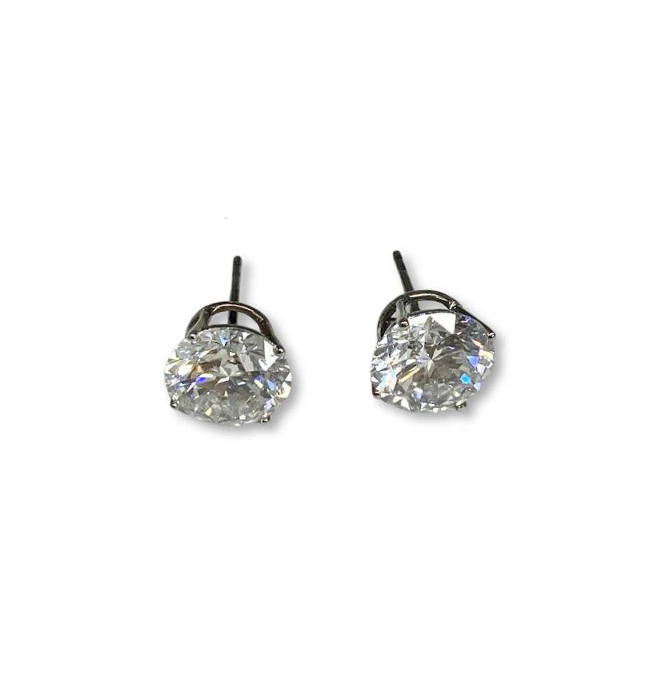 Lesunja Ear Studs White Gold White Diamonds 8,04ct., detail view, Lesunja atelier Zurich