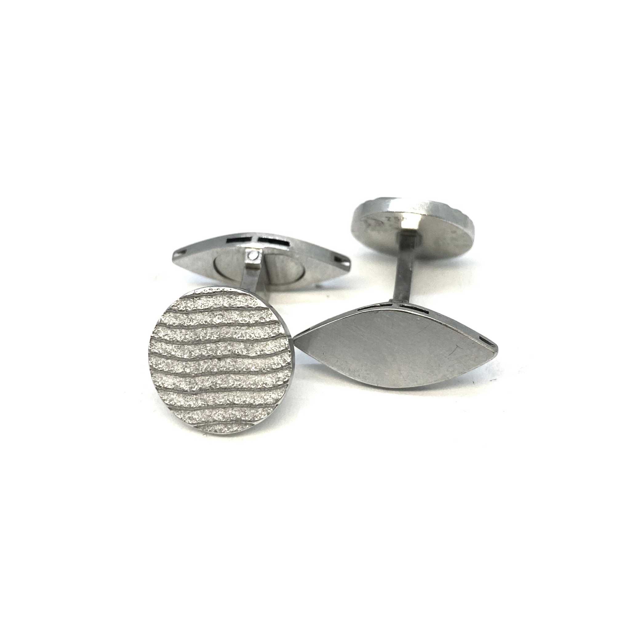 Lesunja Ice Sepia White Gold Cufflinks, handmade fine jewellery from Switzerland