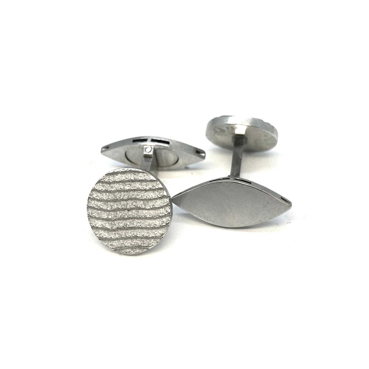 Lesunja Ice Sepia White Gold Cufflinks, handmade fine jewellery from Switzerland